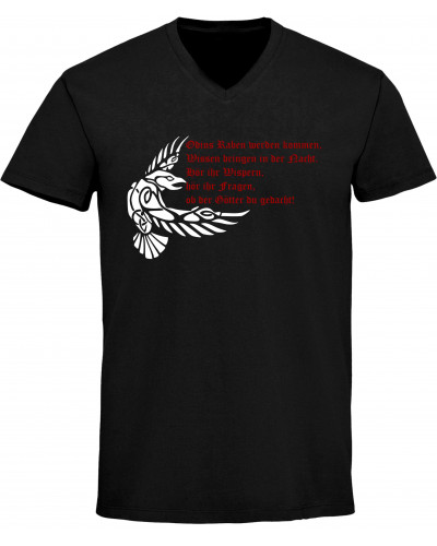 Herren V-Ausschnitt T-Shirt (Odins Raben werden kommen)