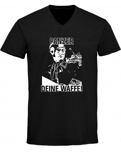 Herren V-Ausschnitt T-Shirt (Panzer, deine Waffe!)