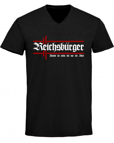 Herren V-Ausschnitt T-Shirt (Reichsbürger, Heimat)