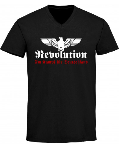 Herren V-Ausschnitt T-Shirt (Revolution Deutschland)