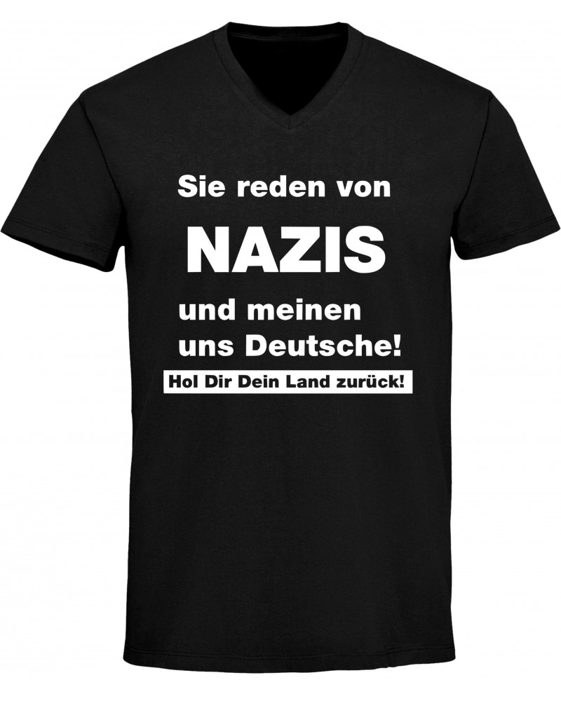 Herren V-Ausschnitt T-Shirt (Sie reden von Nazis)