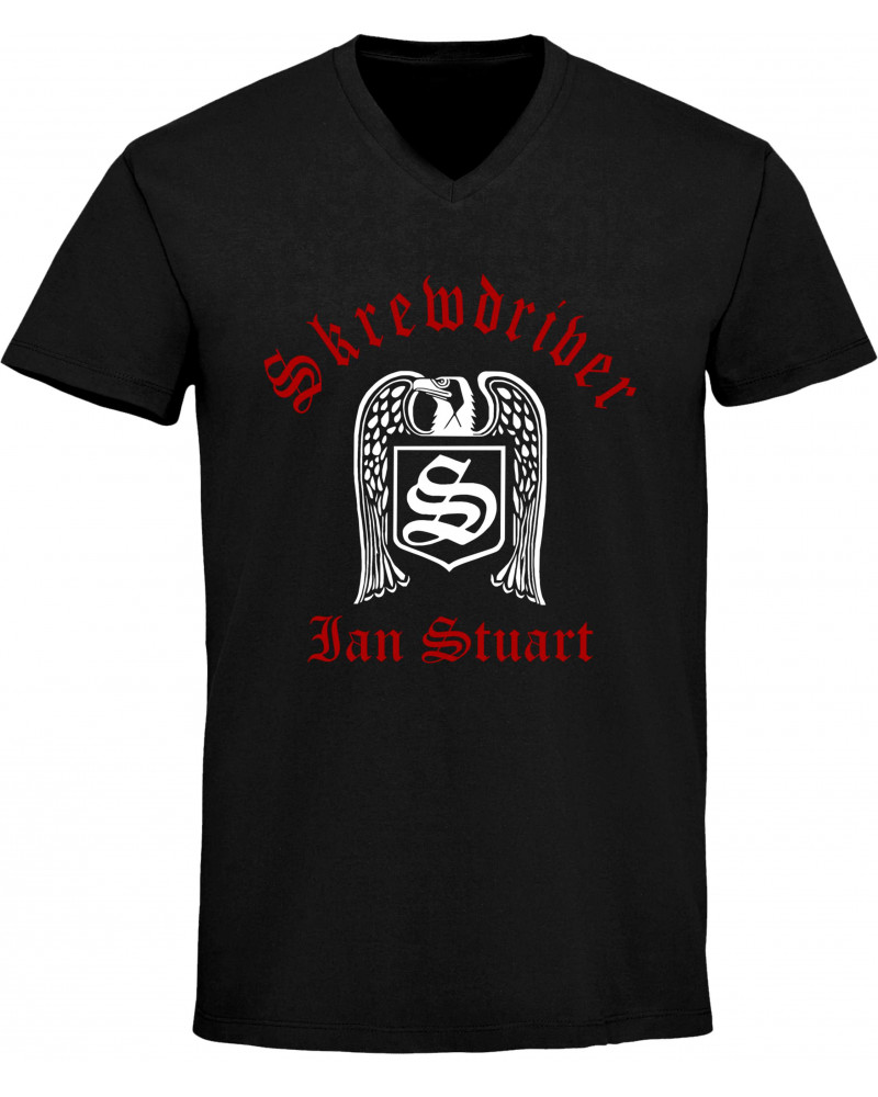 Herren V-Ausschnitt T-Shirt (Skrewdriver, Ian Stuart)