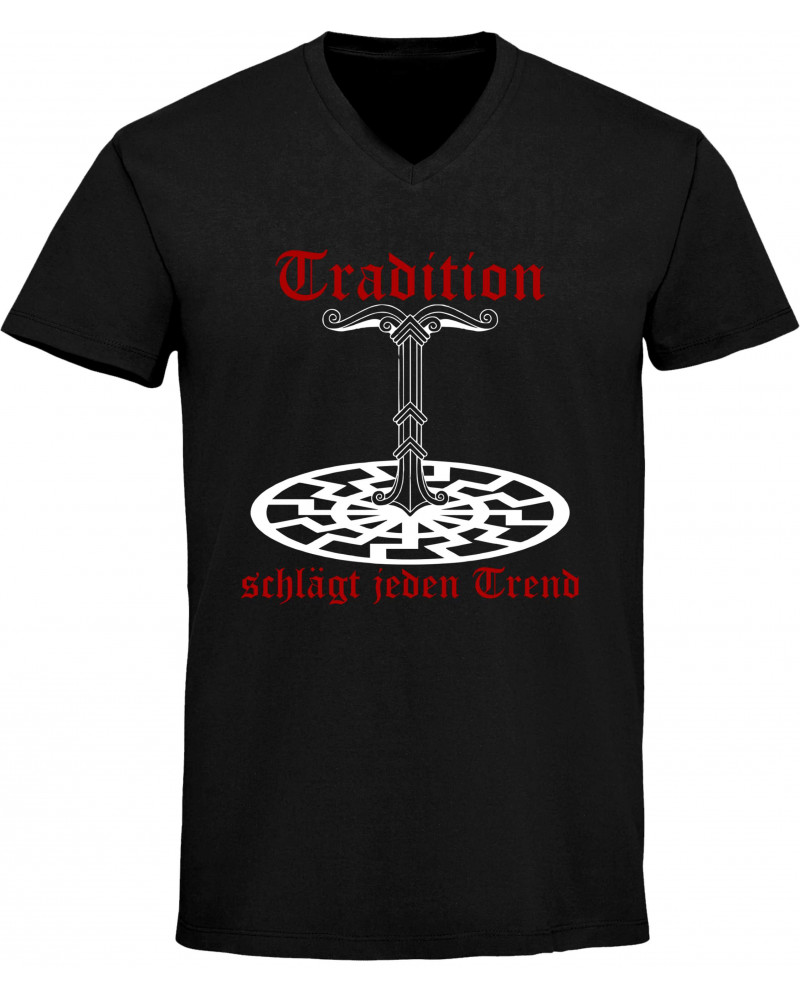 Herren V-Ausschnitt T-Shirt (Tradition schlägt jeden Trend)