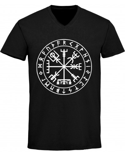 Herren V-Ausschnitt T-Shirt (Vegvisir)