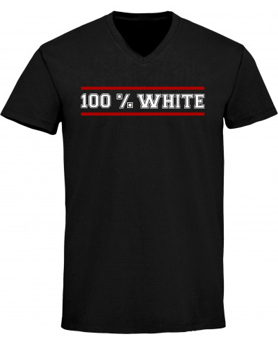 Herren V-Ausschnitt T-Shirt (100% White)