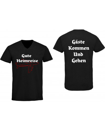 Herren V-Ausschnitt T-Shirt (Gute Heimreise)