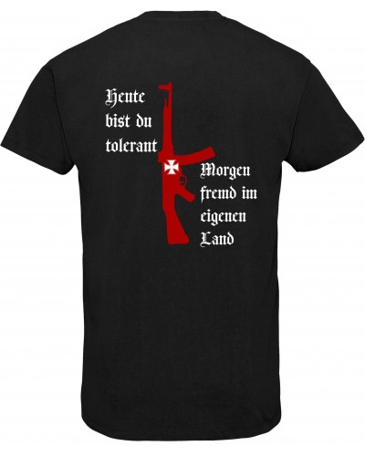 Herren V-Ausschnitt T-Shirt (Heute tolerant morgen fremd im eigenen Land)