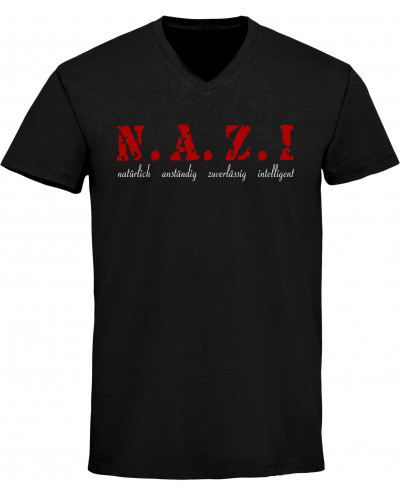 Herren V-Ausschnitt T-Shirt (Nazi, natürlich anständig)