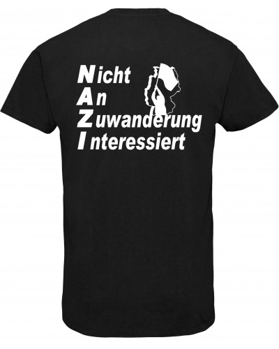 Herren V-Ausschnitt T-Shirt (Nicht an Zuwanderung interessiert, Fahne)