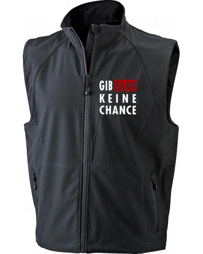 Bestickte Herren Weste (Gib Islam keine Chance)