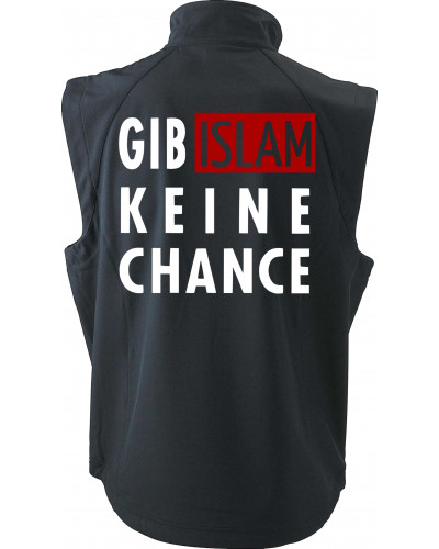 Bestickte Herren Weste (Gib Islam keine Chance)
