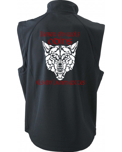 Bestickte Herren Weste (Lieber ein Wolf Odins als ein Lamm Gottes)