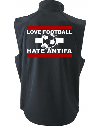 Bestickte Herren Weste (Love Football hate Antifa)