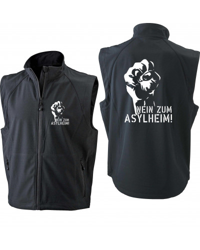 Bestickte Herren Weste (Nein zum Asylheim)