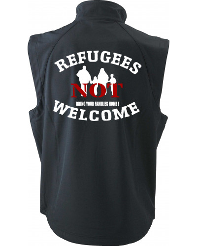 Bestickte Herren Weste (Refugees not welcome)
