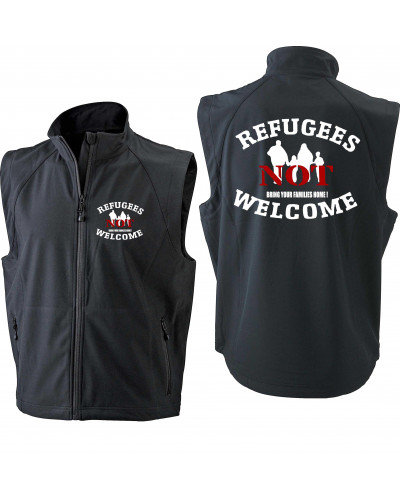 Bestickte Herren Weste (Refugees not welcome)