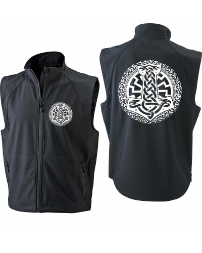 Bestickte Herren Weste (Schwarze Sonne, Thorhammer)