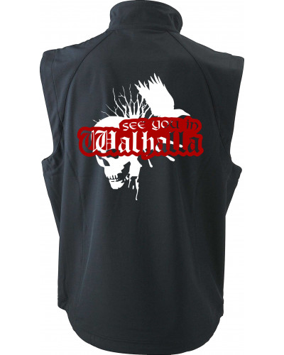 Bestickte Herren Weste (See you in Walhalla, Totenkopf)