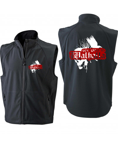 Bestickte Herren Weste (See you in Walhalla, Totenkopf)