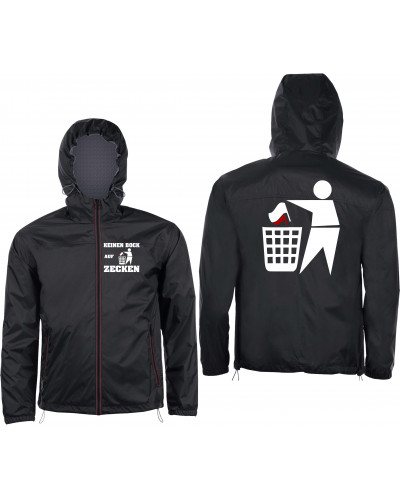 Bestickter Herren Windbreaker (Keinen Bock auf Zecken)