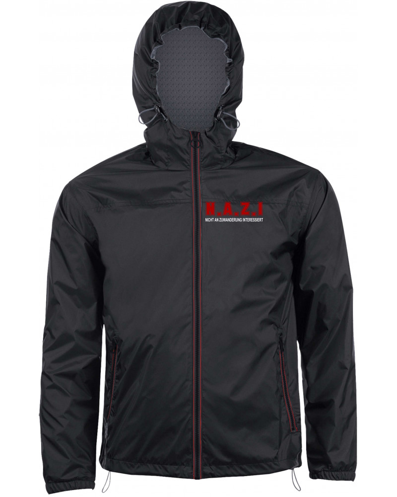 Bestickter Herren Windbreaker (Nicht an Zuwanderung interessiert, Fahne)