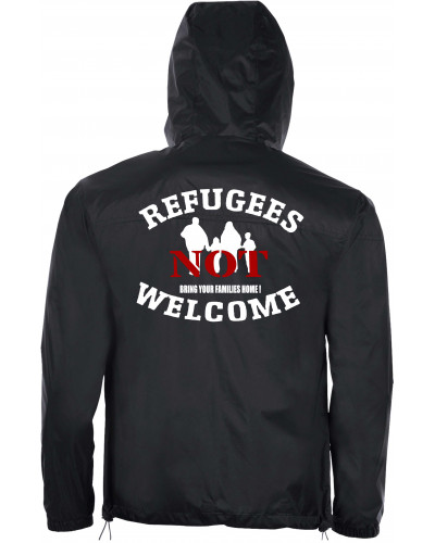 Bestickter Herren Windbreaker (Refugees not welcome)