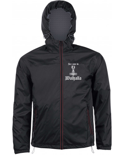 Bestickter Herren Windbreaker (See you in Walhalla Thorhammer)
