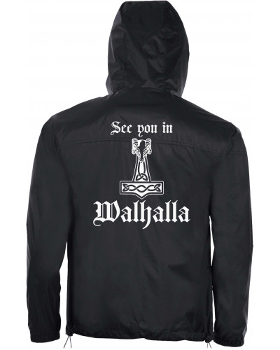 Bestickter Herren Windbreaker (See you in Walhalla Thorhammer)