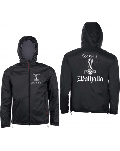 Bestickter Herren Windbreaker (See you in Walhalla Thorhammer)