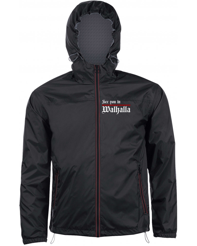 Bestickter Herren Windbreaker (See you in Walhalla, Strich)