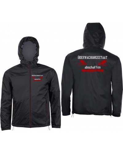 Bestickter Herren Windbreaker (Überwachungsstaat abschaffen)