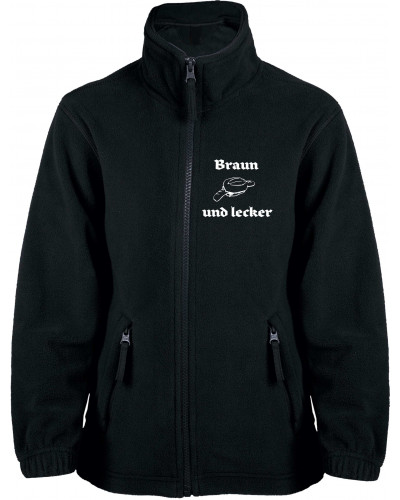 Bestickte Kinder Fleecejacke (Braun und lecker)