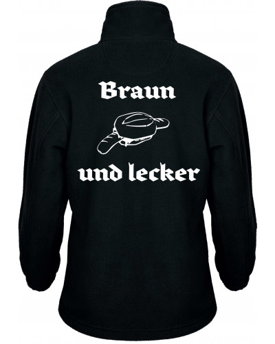 Bestickte Kinder Fleecejacke (Braun und lecker)