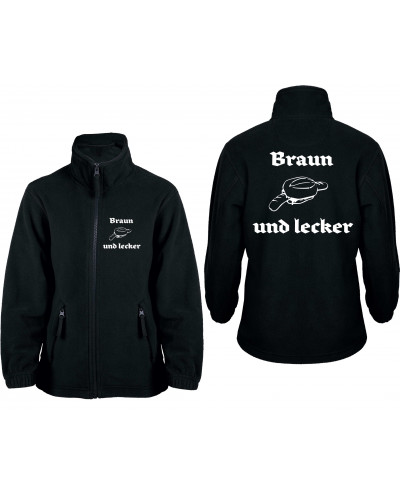 Bestickte Kinder Fleecejacke (Braun und lecker)