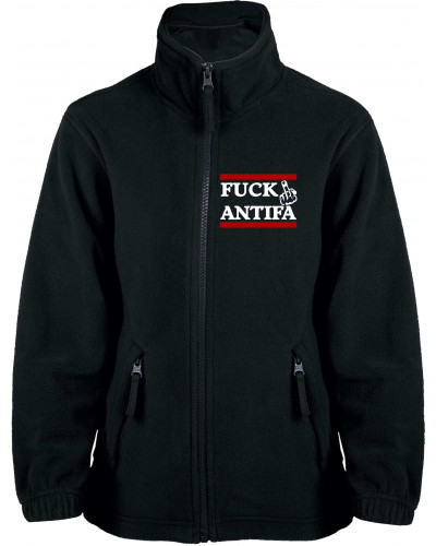 Bestickte Kinder Fleecejacke (Fuck Antifa)