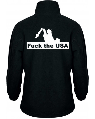 Bestickte Kinder Fleecejacke (Fuck the USA)