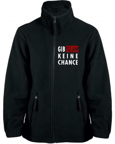 Bestickte Kinder Fleecejacke (Gib Islam keine Chance)