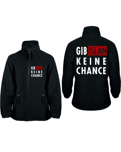 Bestickte Kinder Fleecejacke (Gib Islam keine Chance)