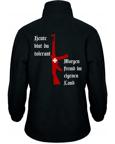 Bestickte Kinder Fleecejacke (Heute tolerant morgen fremd im eigenen Land)