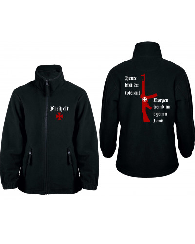 Bestickte Kinder Fleecejacke (Heute tolerant morgen fremd im eigenen Land)