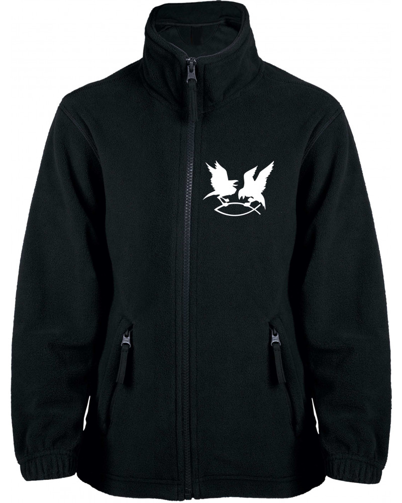 Bestickte Kinder Fleecejacke (Hugin Munin)