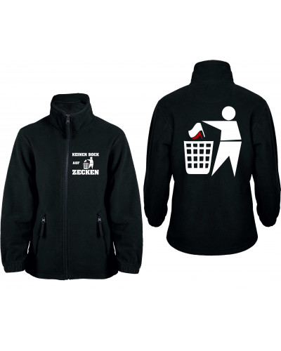Bestickte Kinder Fleecejacke (Keinen Bock auf Zecken)