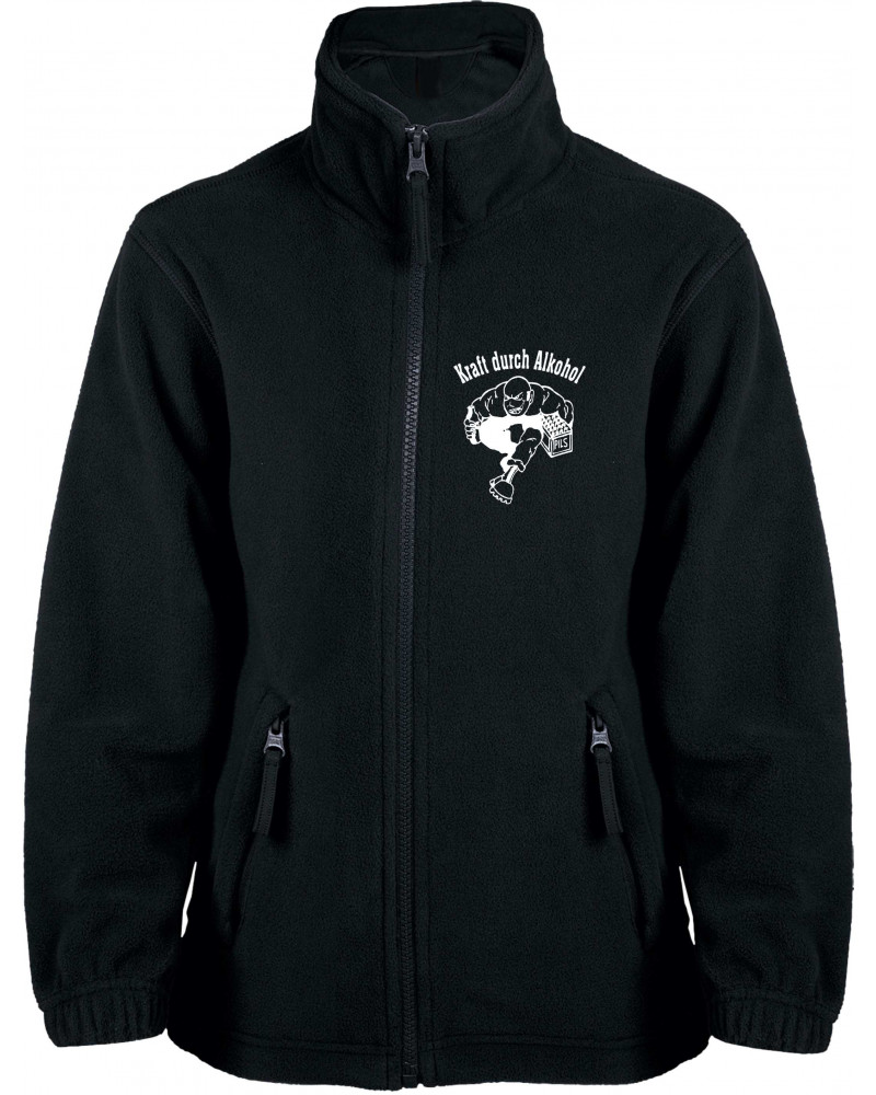 Bestickte Kinder Fleecejacke (Kraft durch Alkohol)