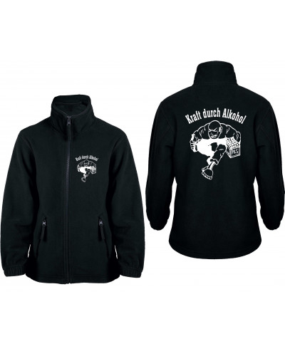 Bestickte Kinder Fleecejacke (Kraft durch Alkohol)