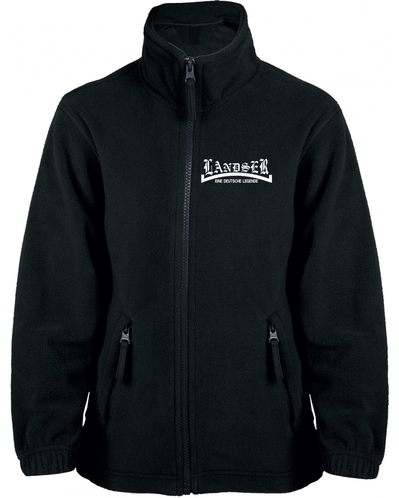 Bestickte Kinder Fleecejacke (Landser, weiß)