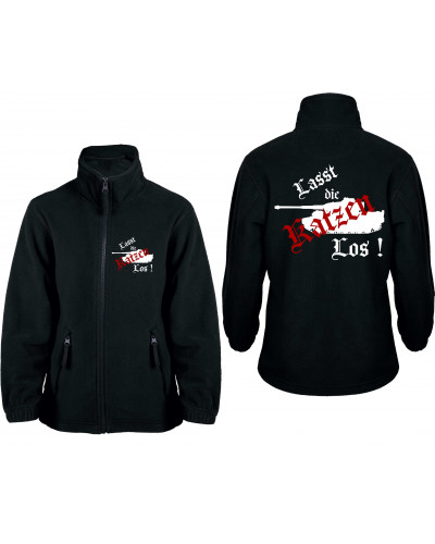 Bestickte Kinder Fleecejacke (Lasst die Katzen los)