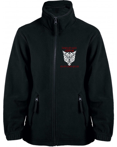 Bestickte Kinder Fleecejacke (Lieber ein Wolf Odins als ein Lamm Gottes)