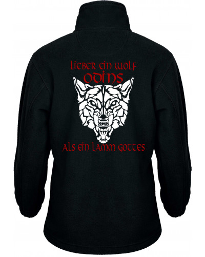 Bestickte Kinder Fleecejacke (Lieber ein Wolf Odins als ein Lamm Gottes)