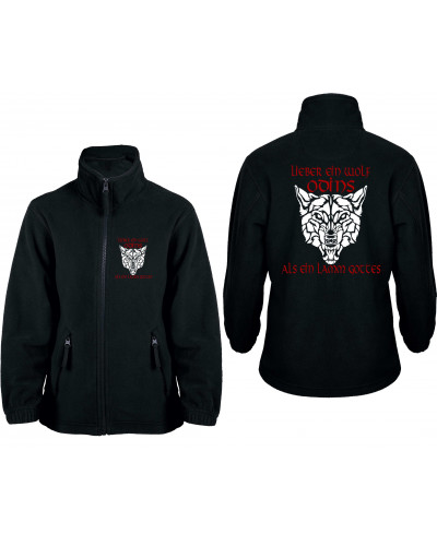 Bestickte Kinder Fleecejacke (Lieber ein Wolf Odins als ein Lamm Gottes)