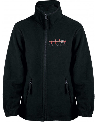 Bestickte Kinder Fleecejacke (Mein Herz schlägt für Deutschland)